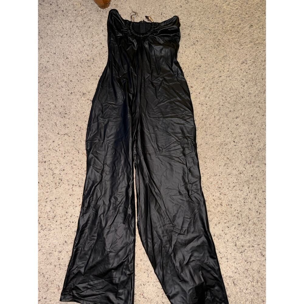 SHEIN Faux Leather Snake Metal Accent Jumpsuit – Size S (4)